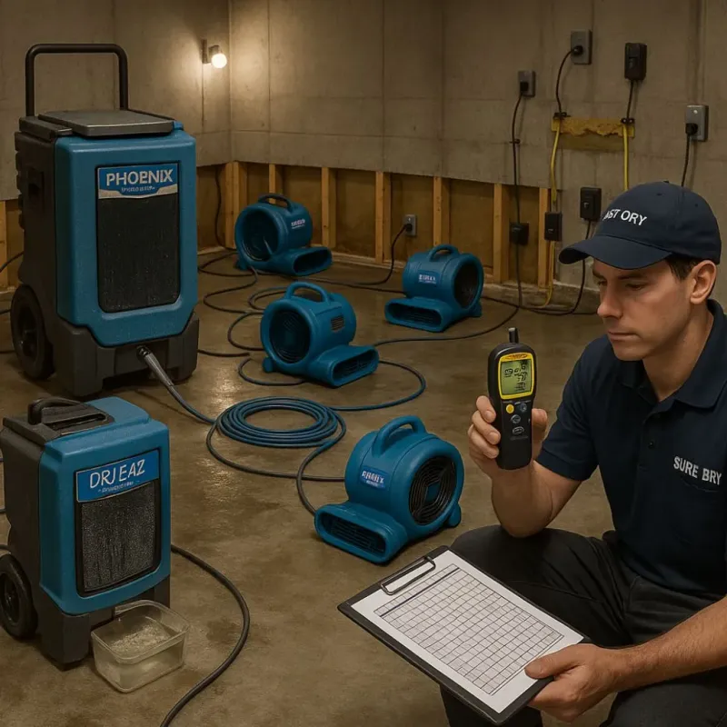 Structural Drying and Dehumidification process in Kilgore, TX
